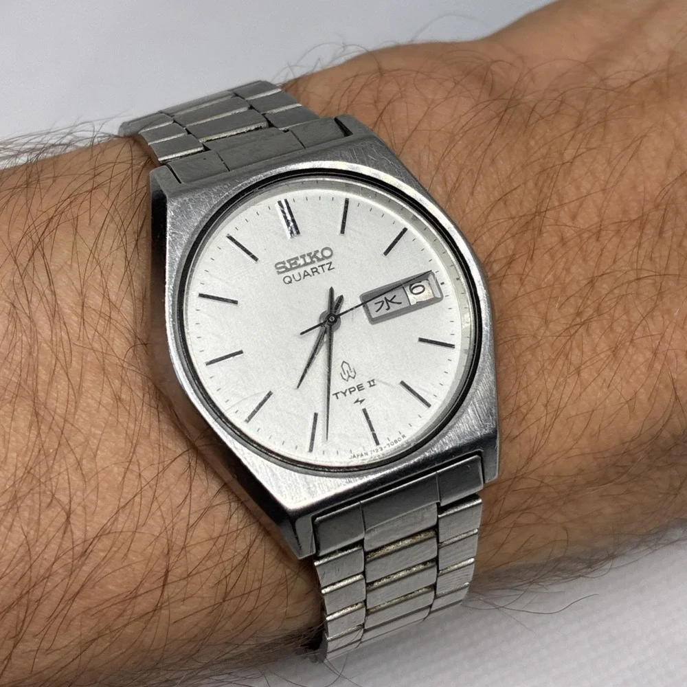 Seiko Type II 34mm Quartz 7123-7080 Day/Date - Running - Read !!